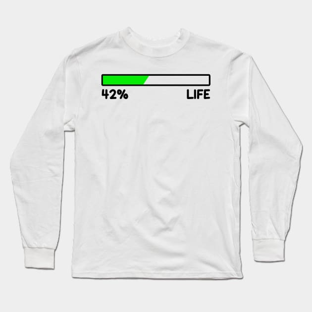 Battery 42% Life Long Sleeve T-Shirt by MommyTee